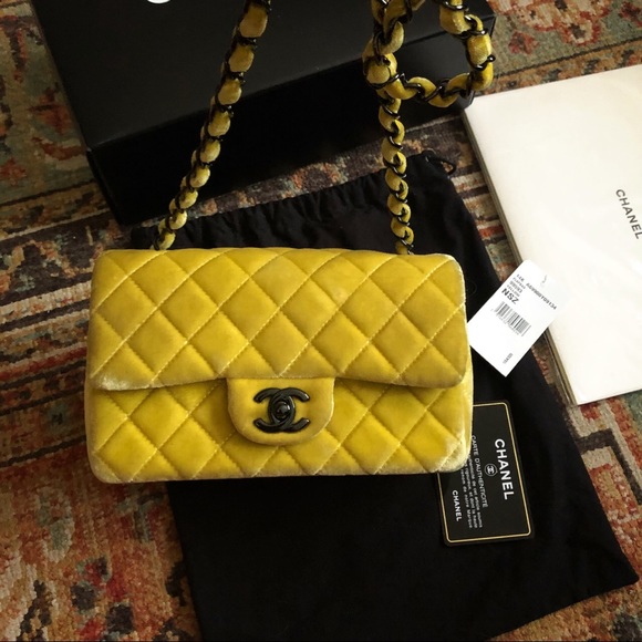 SOLD***Chanel Classic Mini Rectangular Velvet Bag - Picture 4 of 13